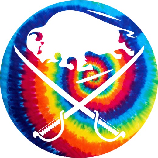 Buffalo Sabres rainbow spiral tie-dye logo vinyl decal